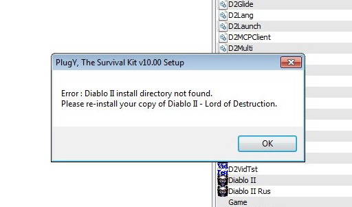 Ошибка Диабло 2 PlugY
